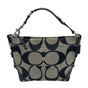 Coach Gray Canvas Carly Signature Hobo Bag 11867